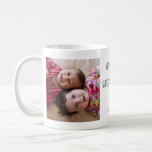 Große Oma Grandkids 2 FotoCollage Kaffeetasse (Links)