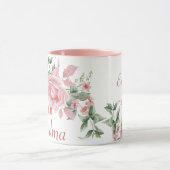 Große Oma Jahr etabliert Custom Pink Roses Tasse (Zentrum)