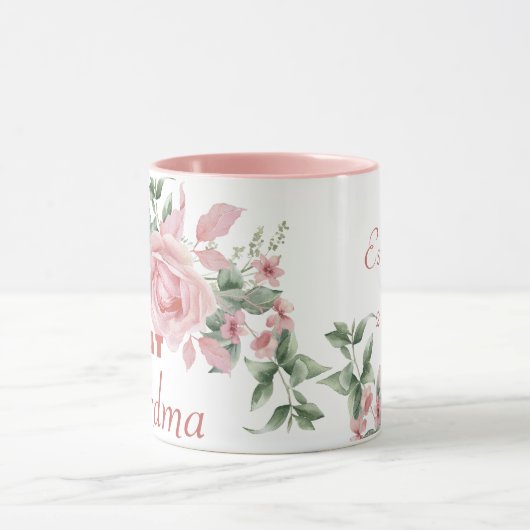 Große Oma Jahr etabliert Custom Pink Roses Tasse (Zentrum)
