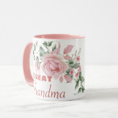 Große Oma Jahr etabliert Custom Pink Roses Tasse (Vorderseite Links)