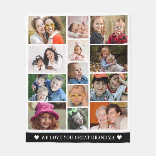 Große Oma Liebe Sie 13 FotoCollage Fleecedecke (Vorderseite)