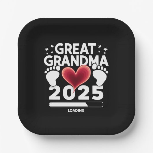 Große Oma Loading 2025 Schwangerschaftsankündigung Pappteller (Vorderseite)