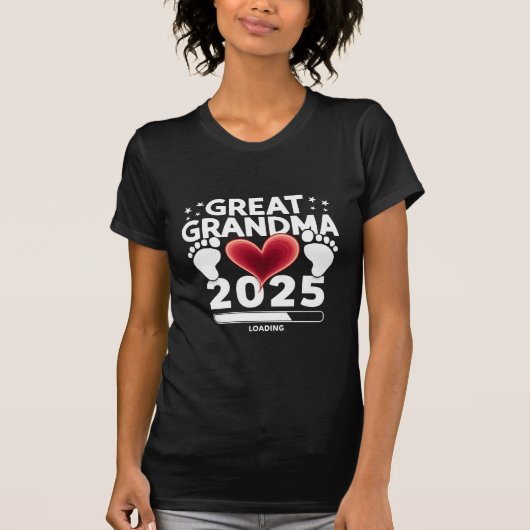 Große Oma Loading 2025 Schwangerschaftsankündigung T-Shirt (Vorderseite)