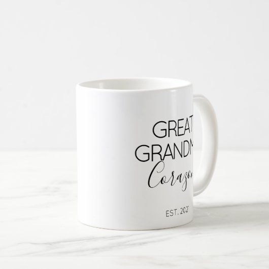 Große Oma Name Schwangerschaft Ankündigung Geschen Kaffeetasse (VorderseiteRechts)