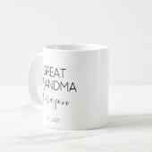 Große Oma Name Schwangerschaft Ankündigung Geschen Kaffeetasse (Vorderseite Links)