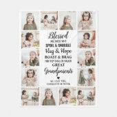 Große Oma Personalisiert Gedicht FotoCollage Fleecedecke (Vorderseite)
