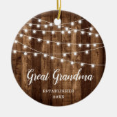 Große Oma Personalisierte Rustikale Saitenlichter Keramik Ornament (Vorne)