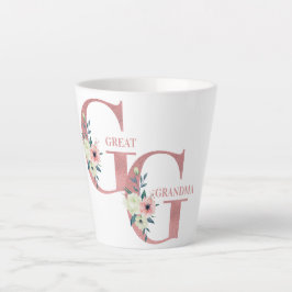 Große Oma Pink Glitzer Blume Letters Milchtasse