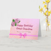 Große Oma Pink Happy Birthday Card Karte (Gelbe Blume)