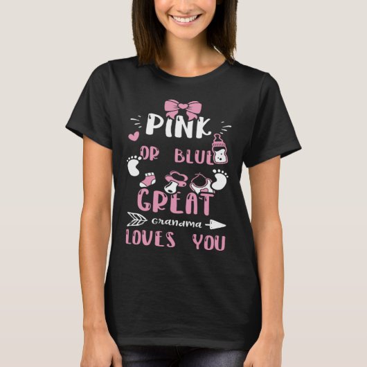 Große Oma-Rosa- oder Blaue Große Oma-Lieben BH T-Shirt (Vorderseite)