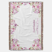 Große Oma Rosa und Lila Blume Grenze Decke (Vorderseite Vertikal)