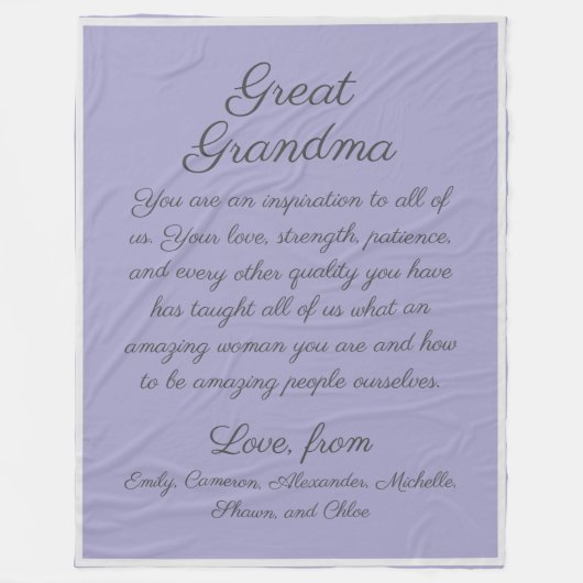 Große Oma-Tribut an Kinder Fleecedecke (Vorderseite)