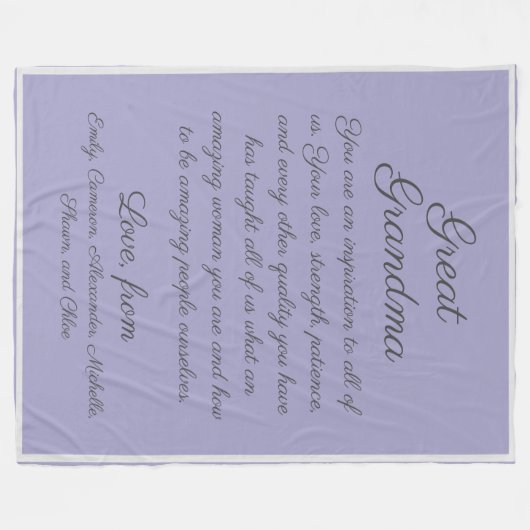 Große Oma-Tribut an Kinder Fleecedecke (Vorderseite (Horizontal))