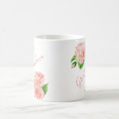 Große Oma Watercolor Blumenkoralle Rosa Rose Kaffeetasse (Mittel)