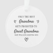 Große Oma zur Oma-Ankündigung geworben Ornament (Vorderseite)