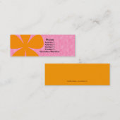 Große orange Gänseblümchen-Blume auf rosa Mini Visitenkarte (Vorne/Hinten)
