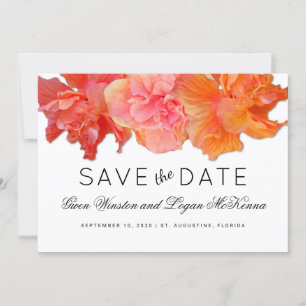 Große Orange Hibiskus-Ankündigung zur Speicherung  Save The Date