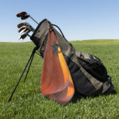 Große Orange Kürbis Golfhandtuch (Gras)