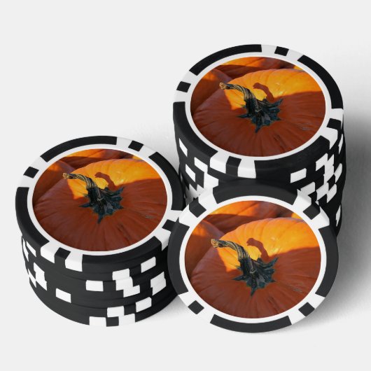 Große Orange Kürbis Pokerchips (Stapel)