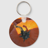 Große Orange Kürbis Schlüsselanhänger (Vorderseite)