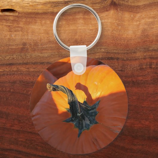 Große Orange Kürbis Schlüsselanhänger (Vorderseite)