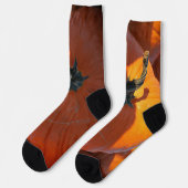 Große Orange Kürbis Socken (Linkes Detail)