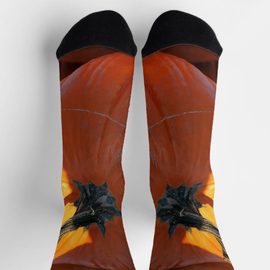 Große Orange Kürbis Socken (Oben)