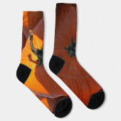 Große Orange Kürbis Socken (Rechts)