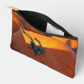 Große Orange Kürbis Zubehörtasche (Offen)