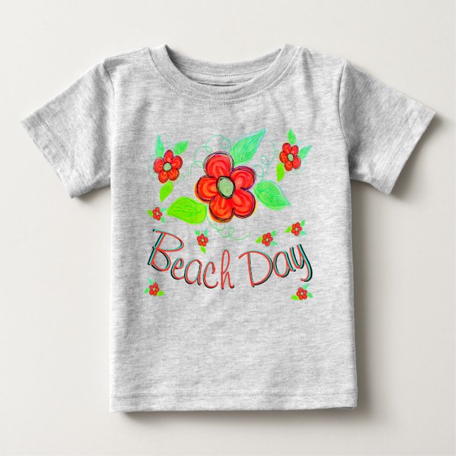 Große orange rote Blume blühen Baby T-shirt (Vorderseite)