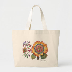 Große orange Tasche der Blumen-Botanical46