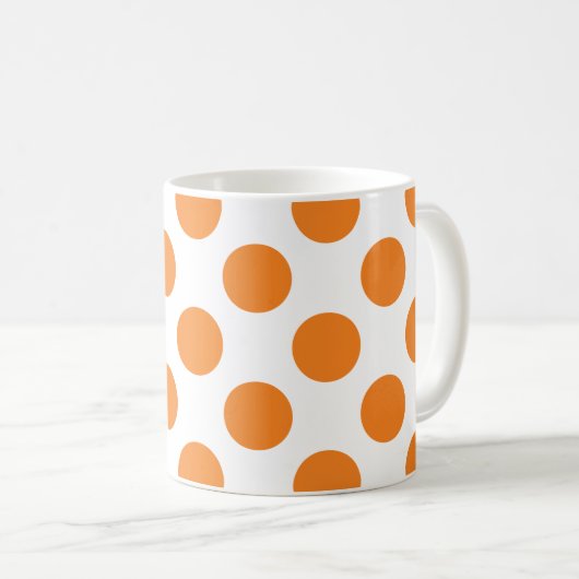 Große orange Tupfen Kaffeetasse (VorderseiteRechts)