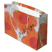 Große orangefarbene Bag Geschenktüte (Rückseite Schrägansicht)