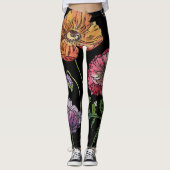 Große Orangefarbene Mohnblume Leggings (Vorderseite)