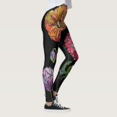 Große Orangefarbene Mohnblume Leggings (Rechts)