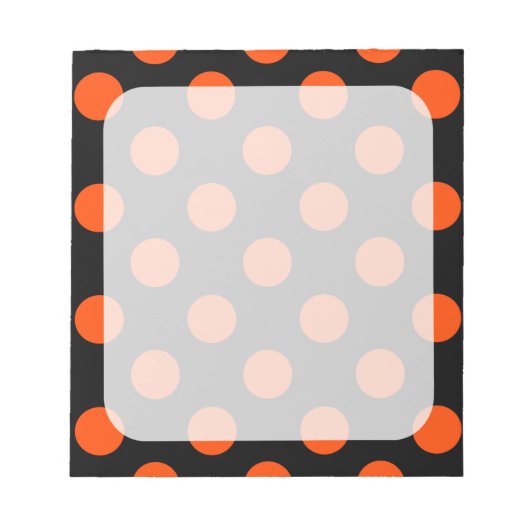 Große orangefarbene Punkte auf schwarz Notizblock (Vorderseite)