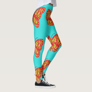 Große Orangefarbene Schmetterlinge Leggings