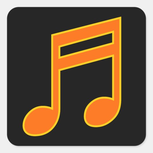 Große orangefarbene und gelbe Note Quadratischer Aufkleber (Vorderseite)