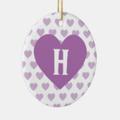 Große Orchideen-lila Herz - Monogramm Keramik Ornament (Rechts)