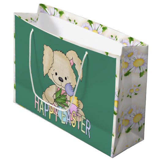 Große Osterhasen-Feriengeschenktasche Große Geschenktüte (Vorderseite Schrägansicht)