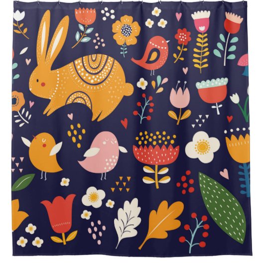 Große Ostersammlung von Blume, Blätter, b Duschvorhang (Vorderseite)