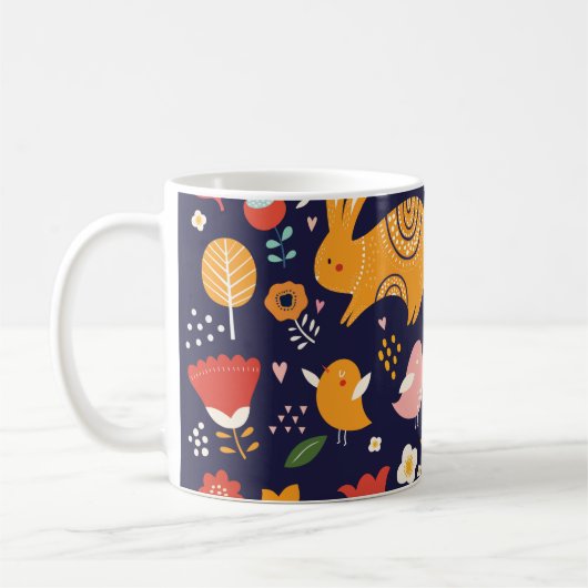 Große Ostersammlung von Blume, Blätter, b Kaffeetasse (Links)
