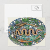 Große, ovale Schale mit Relief Postkarte (Vorne/Hinten)