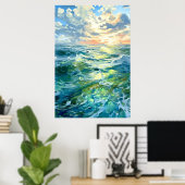 Große Ozeane bei Sonnenuntergang | Poster (Heimbüro)