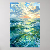 Große Ozeane bei Sonnenuntergang | Poster (Vorne)