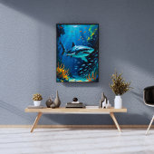 Große Ozeanmalerei mit weißem Hai Fotodruck