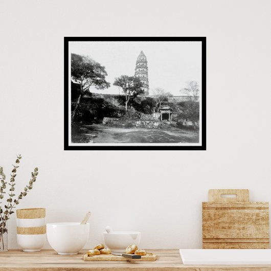 Große Pagode in Soochow, China 1898 Poster (Küche)