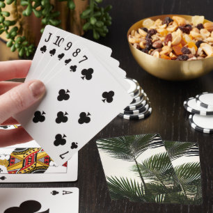 Große Palmwedel auf Weiß Spielkarten