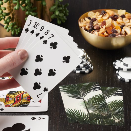 Große Palmwedel auf Weiß Spielkarten (In Situ)