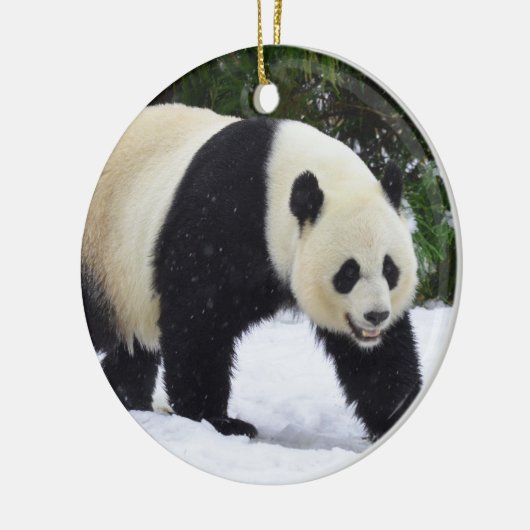Große Pandas Smithsonian | im Schnee Keramikornament (Links)